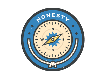 Core Value Badge - Honesty badge compass honesty patch vintage