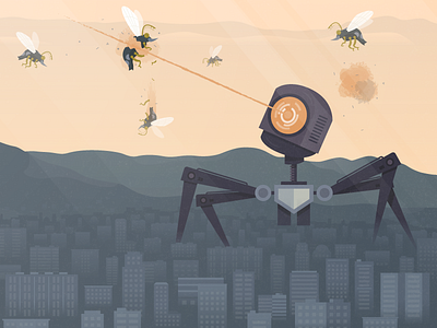 Drone bug city drone illustration robot web