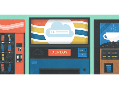 Deploy Server cloud deploy illustration machine retro server texture vending vintage
