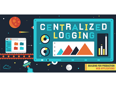 Centralized Logging browser data graph illustration log ship space stars vector web