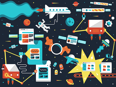 Web Applications alien app application header illustration outer space planets recovery space stars web website