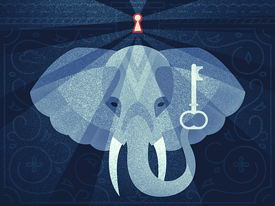 Tutorial Illustration design. texture dramatic elephant illustration key light security