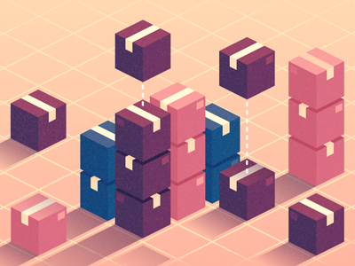 Package Management cube geometric geometry illustration isometric shadow texture