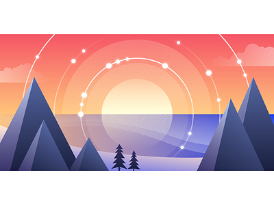 Horizon Install color digital geometric horizon illustration install ocean sunset texture vector