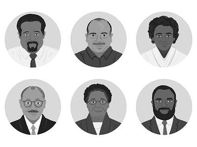 Blackhistorymonth Portraits characters circle drawing history illustration photoshop portraits sketch