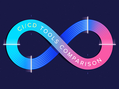 CI/CD Tools Comparison abstract app bright flat gradient icon loop shadow symbol tech tool
