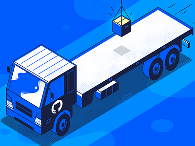 Github Actions app car flat halftone icon illustration isometric tech texture truck ui vector