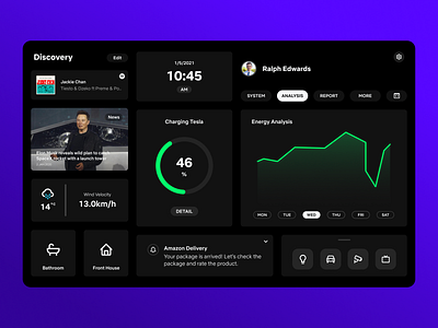 Volstein Dark Mode UI Preview control control panel house indonesia luigiifan smart smart home smarthome technology ui uidesign