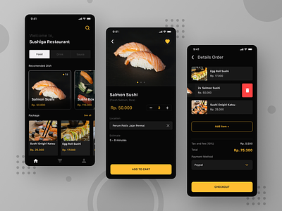 Sushiga Food App dailyui food app iphonex mobile sushi ui ux