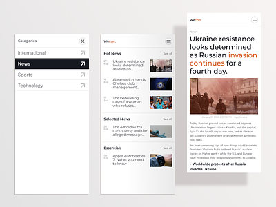 Wecan - Mobile App dailyui design mobile news newsportal ui ux