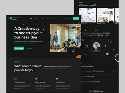 Digital Marketing Agency - Landing Page Concept - Dark Mode