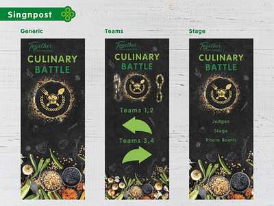 Singnposts for Culinary Battle corporate event corporate design corporate event food illustration signpost