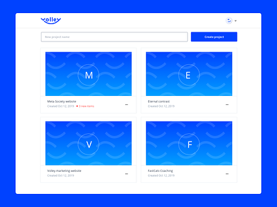 Volley is on Product hunt! blue comment dashboard design tool developer tools feedback feedback form minimal app search simple ux volley web app website