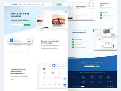 CE Broker NOW marketing pages builder ce broker cel clean clean web design course course builder dashboard education elearning finance fresh green modern