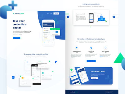 EverCheck Wallet Homepage app clean clean design coinbase landing page license medical minimal web design simple slider wallet website design agency