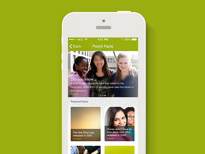 Fact App app design fact app green ios7 iphone