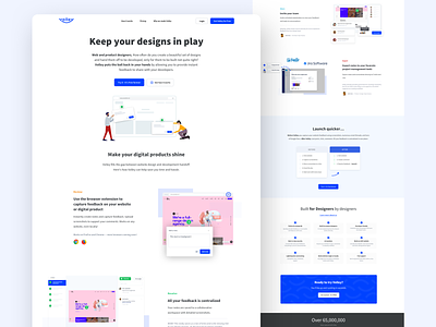 Meet Volley Homepage chrome extension clean ui comment design tool design tools feedback feedbacks handoff homepage illustration invision loom modern ui illustration ui shots volley web design web design agency