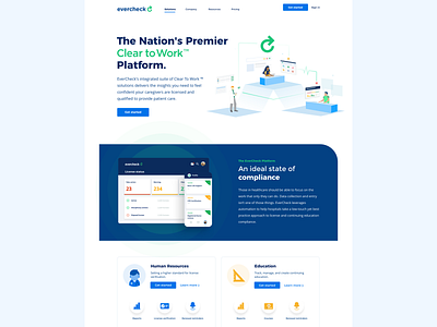Evercheck.com layout exploration attlassian button clean doctor education evercheck happy healthcare homepage icon icon design illustration illustrative modern web design