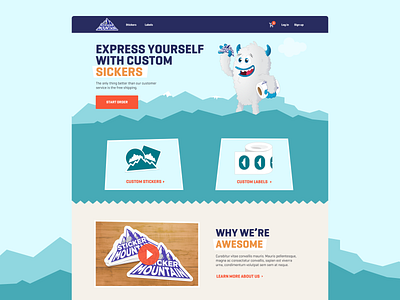 Sticker mountain website design
