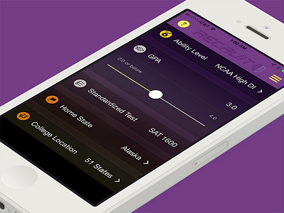Enter Attributes Page clean college sports app flat ios ios 7 ios slider recruit sports app ui