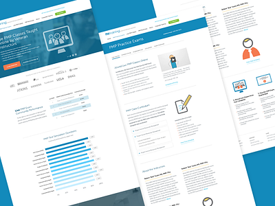 Exam Training Site clean flat layout simple ui web design webpage