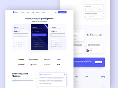 Apteo - Pricing app clean clean design header homepage menu pricing pricing page product design purple saas ui ux web design