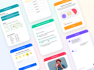 BirdSeed engagement panels app button chat clean colorful dashboard drift form icons intercom location panels product design schedule simple ui ux web app web design widget