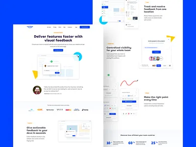 Volley - Designer/developer feedback use case clean web design extension feedback fun illustrative landing page loom modern product designer saas saas designer stripe ui ui design ux ux designer volley web app web design agency website