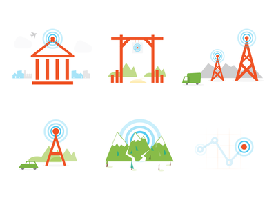 VIAM - Icons car cell tower graph icons illustrations mountains plane ranch icon