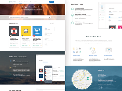 Table Mesa Landing Page card design clean ui contact landing page login marketing site search ui design