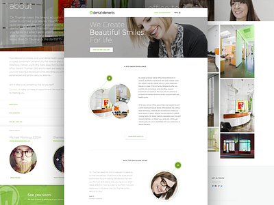 Dental Elements Website button clean web design dentist dentist website gallery hero icons