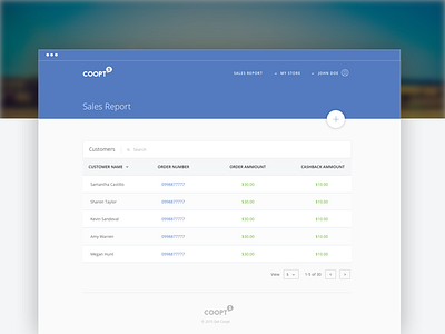 Coopt Backend clean ui dashboard material design search table ui design