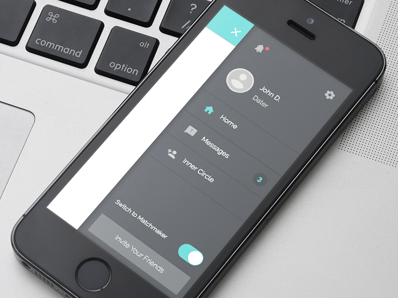 Dating App Menu by Alex Lauderdale on Dribbble