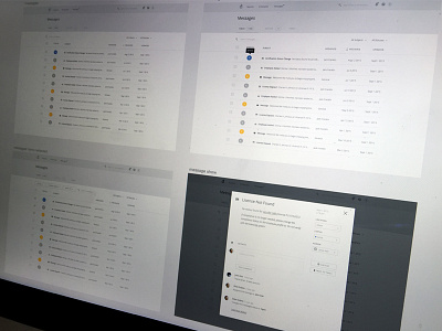 Weekend Wires alerts email inbox messages modal status table web app wireframes wires