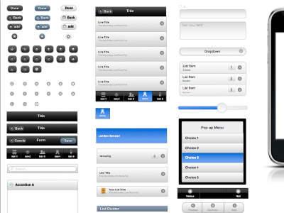 jQuery Mobile UI Elements OmniGraffle Stencil