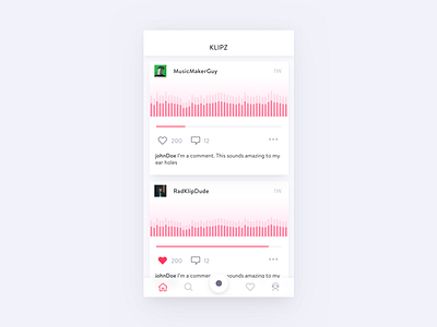 Klipz v2 app design card ios material music app music player record