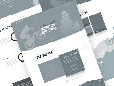 Mountain bike trials website wireframes athlete bike website clean web design contact home how it works mountain bike road sports wireframe