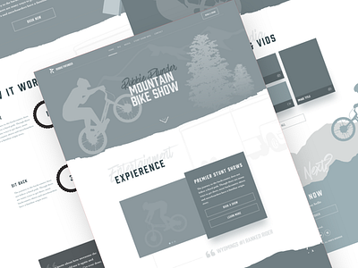 Mountain bike trials website wireframes