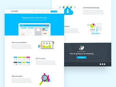 Everleads features business icons chart everleads graph icons illustrations landing page marketing search ui ux web design