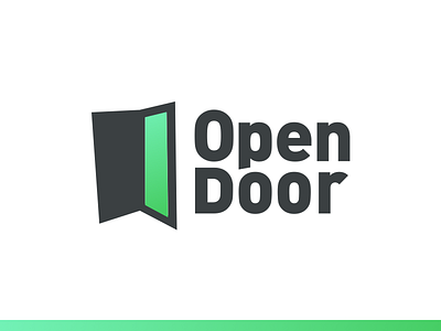 Open Door Logo Experimentation branding clean logo design studio door door logo green logo logo design open