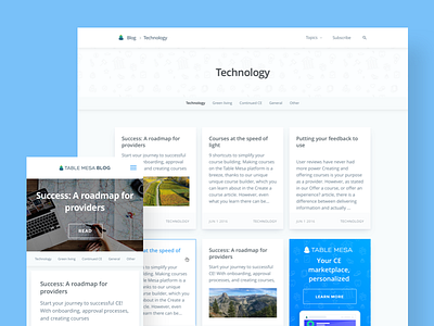 Table mesa blog article blog clean grid icons mobile web text typography web design