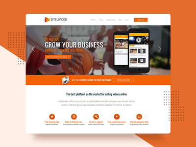 Intelivideo Home - slider 2 clean home marketing mobile orange slider soundcloud ui ux video web design website