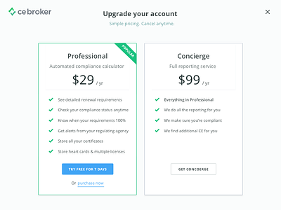Select your plan button buy clean green options plan pricing select sign up ui upgrade web