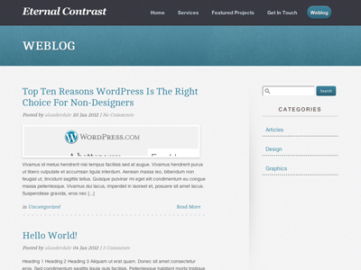 New Website Weblog blog blue cms design theme weblog wordpress