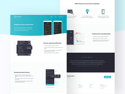 Ems Loop - Ambulance services app clean dashboard ios ipad location map mobile uber ui ux web design