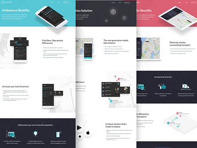 Ems loop - more ambulance app clean location map medical mobile uber ui ux web design wordpress