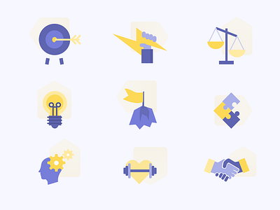 ThrivePass culture icons arrow hand brand icon icons identity scales simple wellness