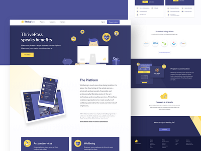 ThrivePass pltform app benifits clean hr identity mobile web design website