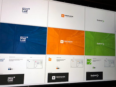 FirstLook logos round 1 arrow blue brand clean exploration first green identity logo look orange