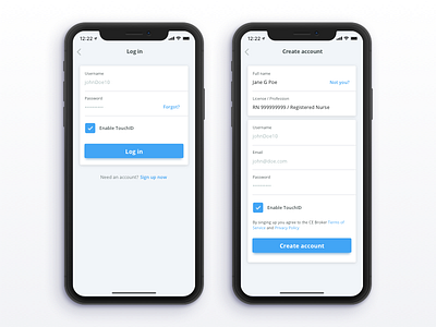 Log in / sign up iphone iphone x login mobile sign in sing up ui user ux